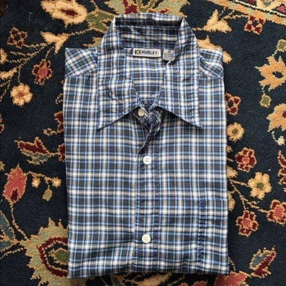 Hurley Plaid Button Down Men's - Picture 1 of 4